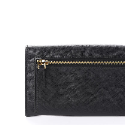 Prada Saffiano Bow Continental Wallet Black 10 of 12