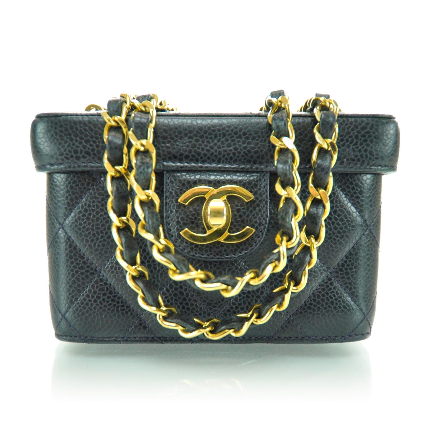 Chanel Caviar Quilted Mini Vanity Bag Navy 1 of 13