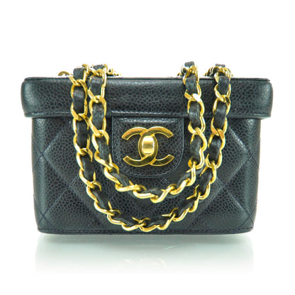 Chanel Caviar Quilted Mini Vanity Bag Navy 1 of 13