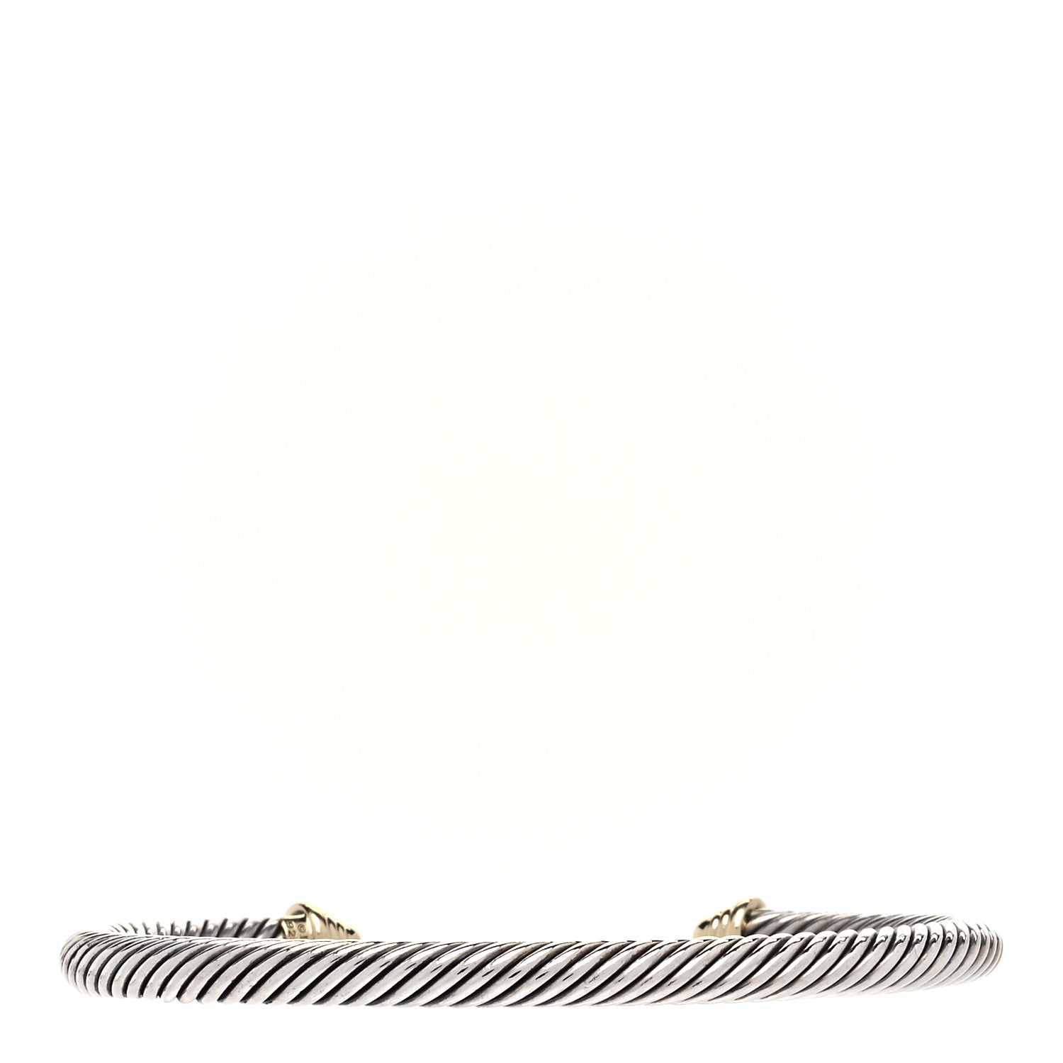 David Yurman Sterling Silver 14K Yellow Gold 5mm Cable Classics Bracelet 3 of 4