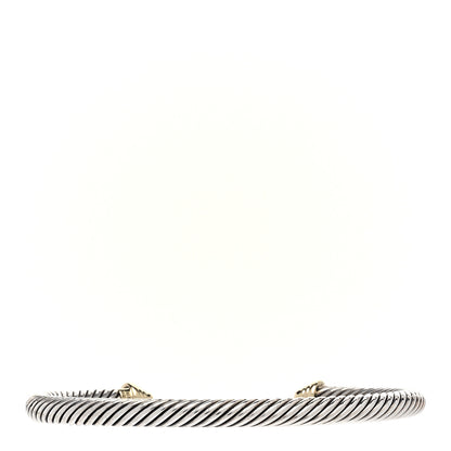 David Yurman Sterling Silver 14K Yellow Gold 5mm Cable Classics Bracelet 3 of 4