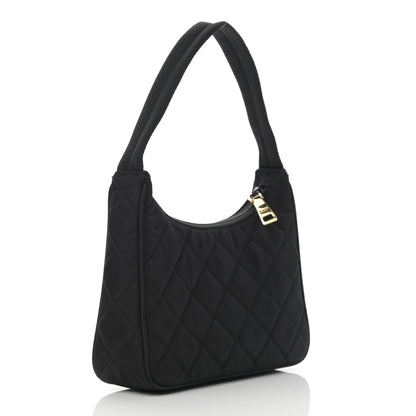 Prada Tessuto Nylon Stitched Shoulder Bag Black 3 of 12