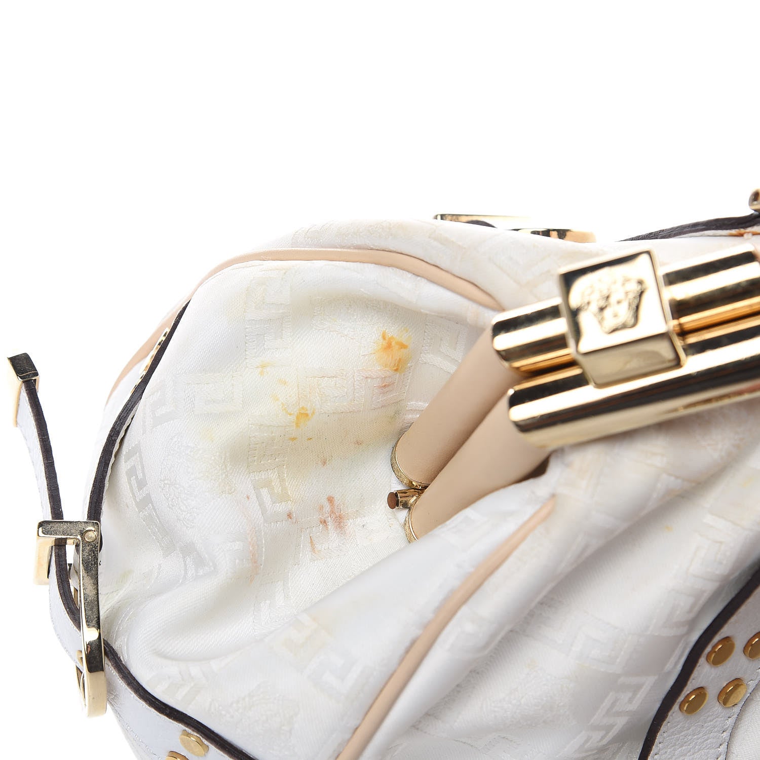 Versace Satin Chain Satchel White 14 of 16