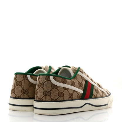 Gucci GG Monogram Web Mens 1977 Tennis Sneakers 7 Beige Ebony Mystic White 4 of 8