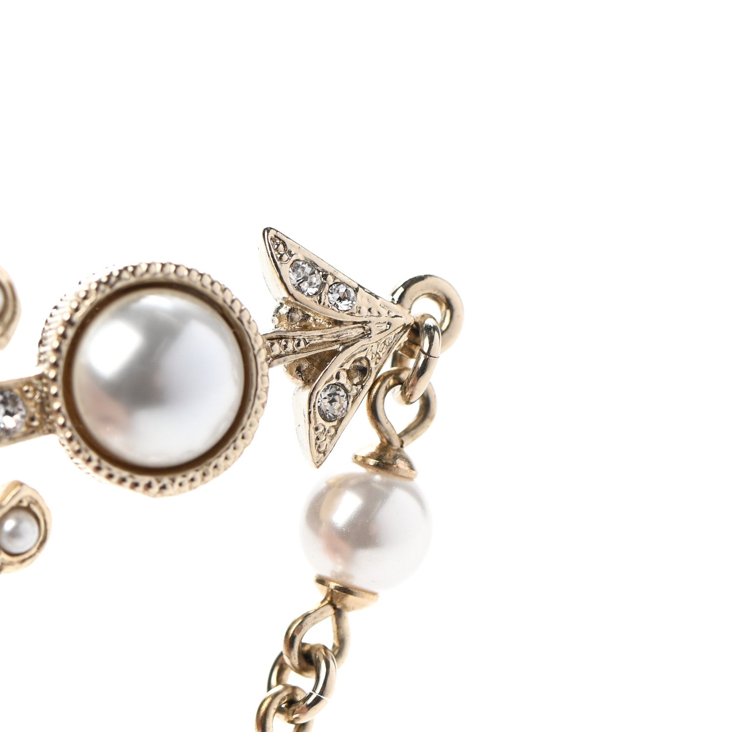 Chanel Pearl Crystal Queen of France Multi Strand Necklace Gold 7 of 8