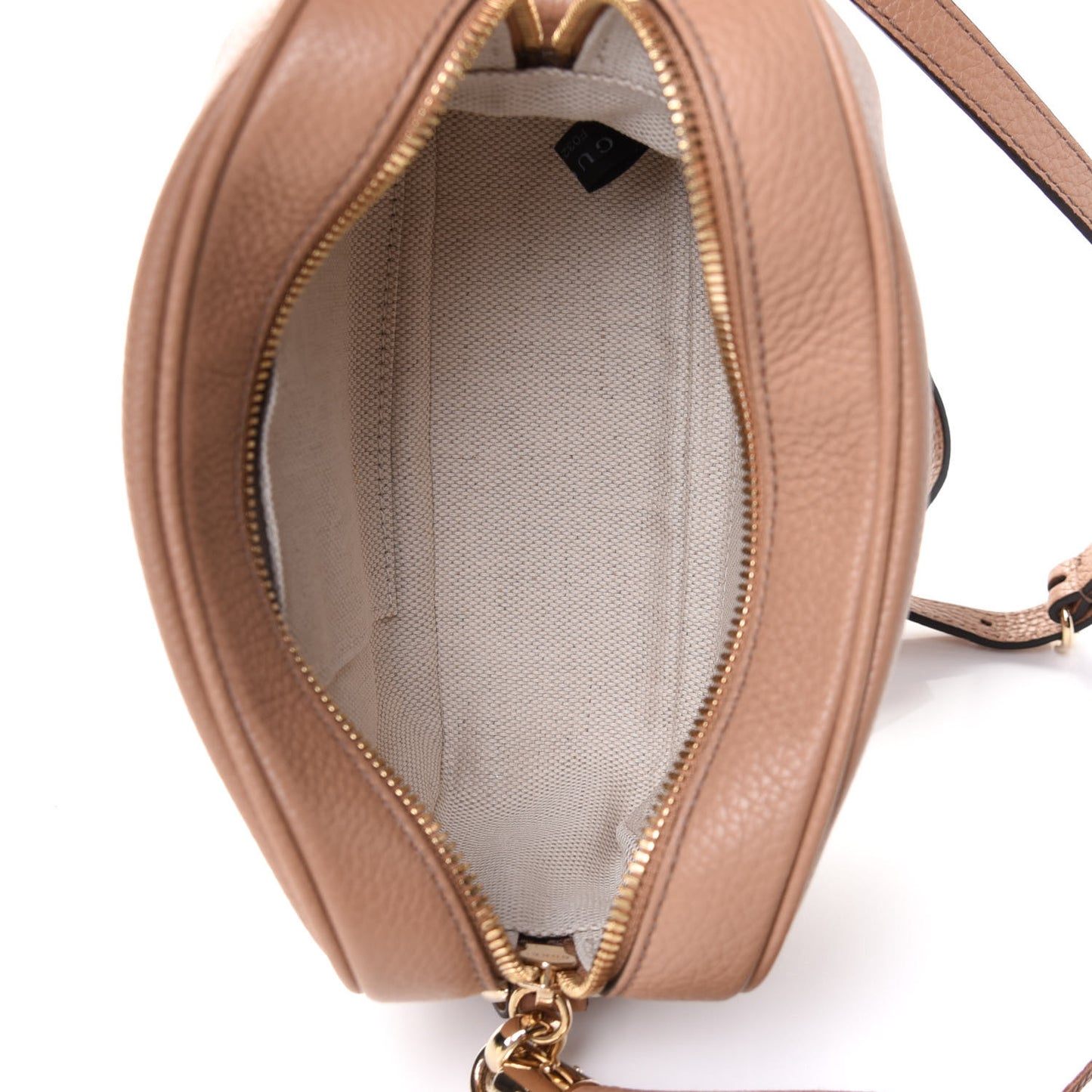 Pebbled Calfskin Small Soho Disco Bag Camelia
