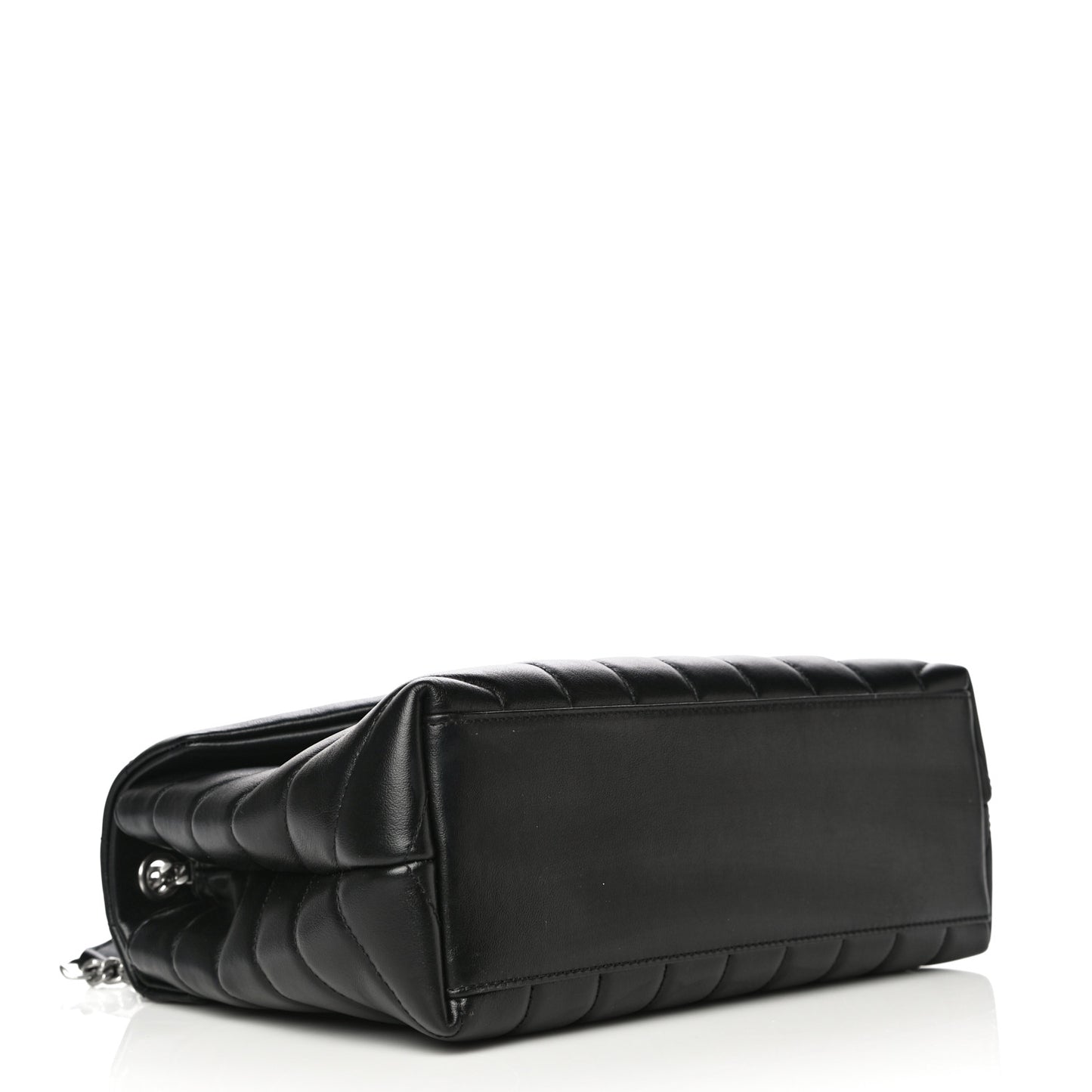 Calfskin Y Quilted Monogram Small Loulou Chain Satchel Black