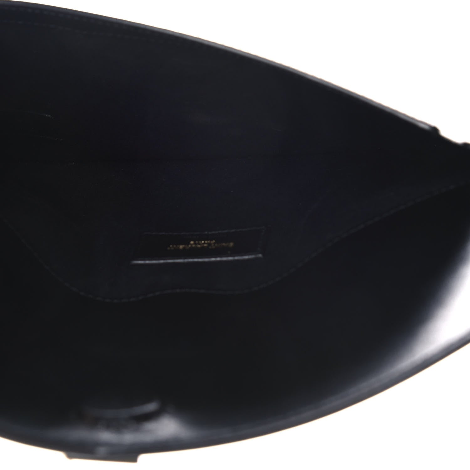 Saint Laurent Smooth Shiny Calfskin Monogram Uptown Pouch Black 6 of 16