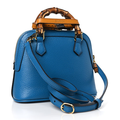 Gucci Textured Dollar Calfskin Mini Diana Dome Tote Bag Blue 3 of 9