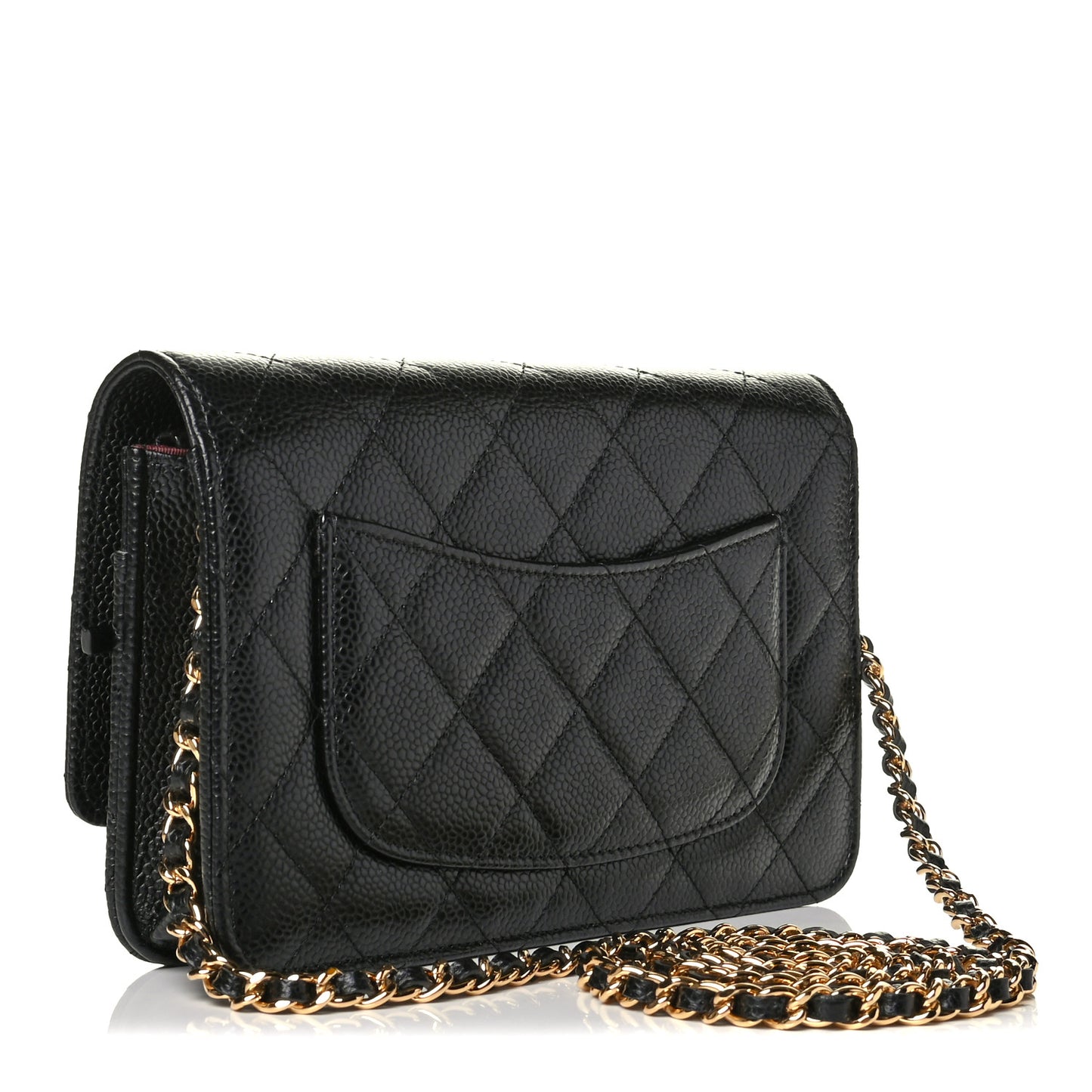 Caviar Quilted Wallet On Chain WOC Black