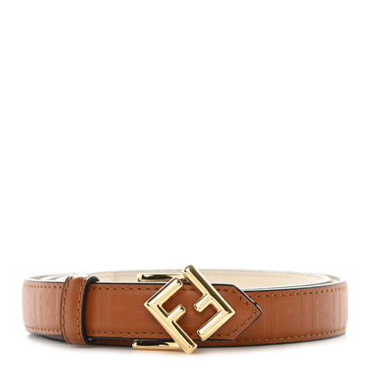 Fendi Vitello Grace 20mm FF Diamonds Belt 70 28 Cuoio Camellia 1 of 6