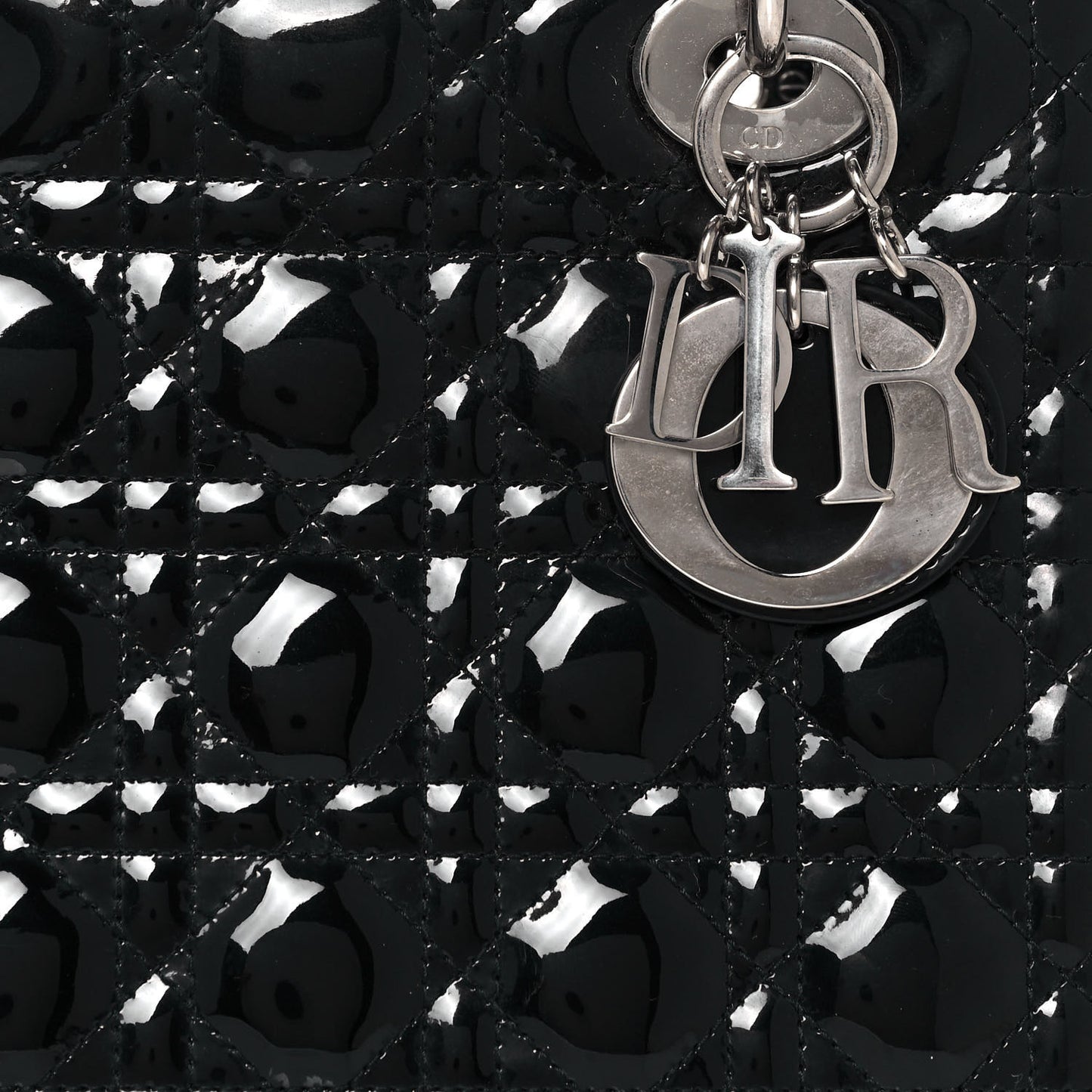 Patent Cannage Medium Lady Dior Black