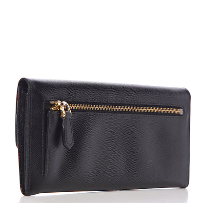Prada Saffiano Stones Continental Wallet Black 3 of 9