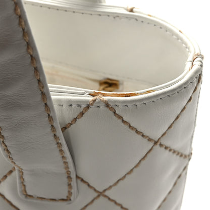 Chanel Calfskin Wild Stitch Tote White 13 of 13
