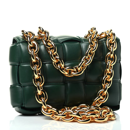 Bottega Veneta Lambskin Maxi Intreccio Padded Chain Cassette Crossbody Bag Raintree 2 of 4