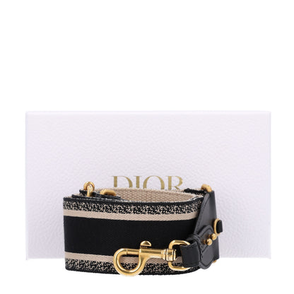 Christian Dior Canvas Embroidered Shoulder Strap Black 5 of 5