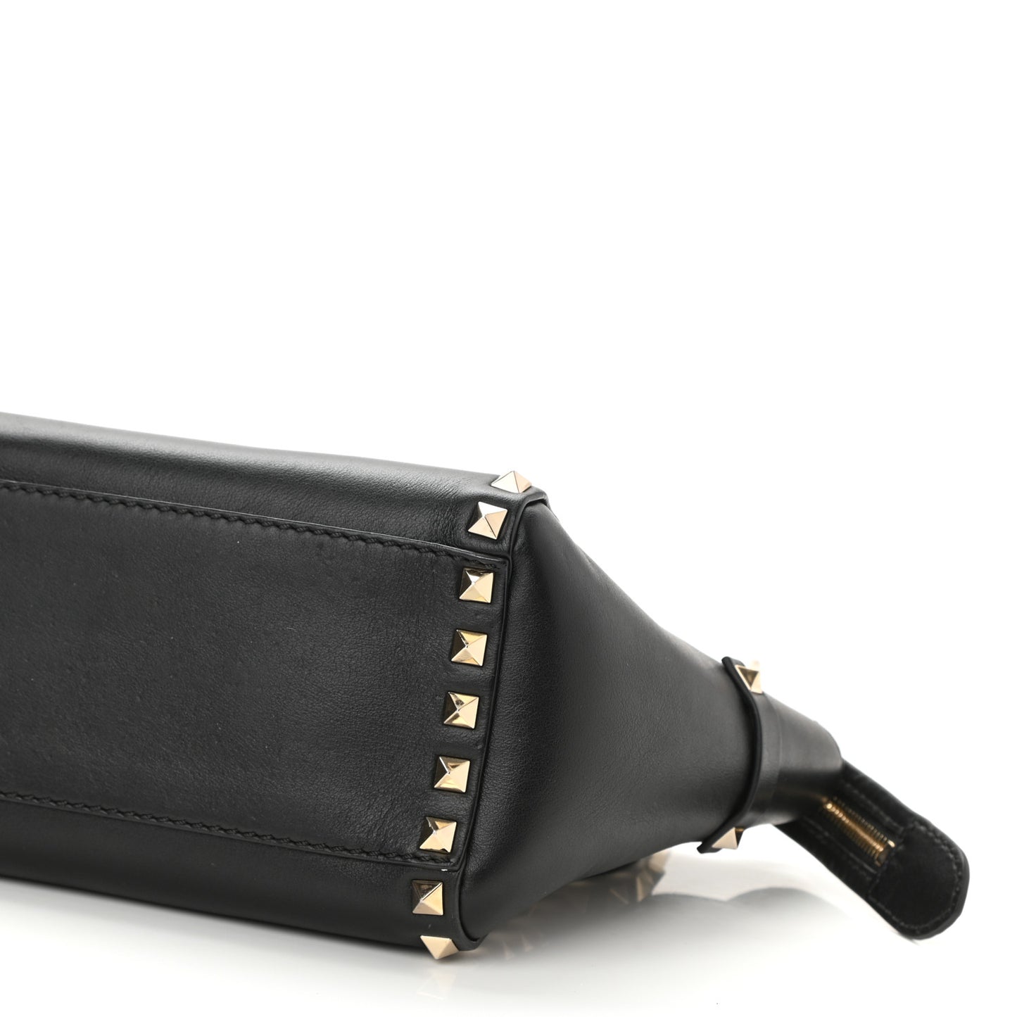 Vitello Mini Rockstud Double Handle Tote Black