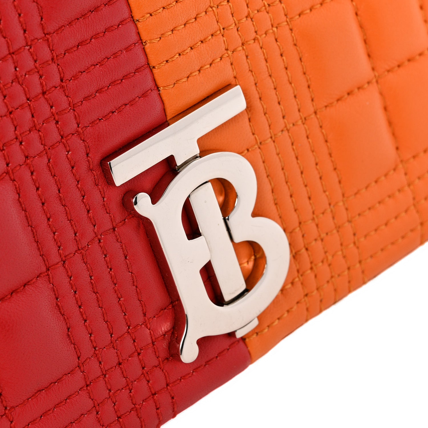 Burberry Lambskin Quilted Small Lola Bag Bright Red Orange 12 of 15