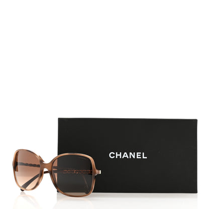 Chanel Acetate Metal Lambskin Chain Square Sunglasses 5210-Q Brown 7 of 7