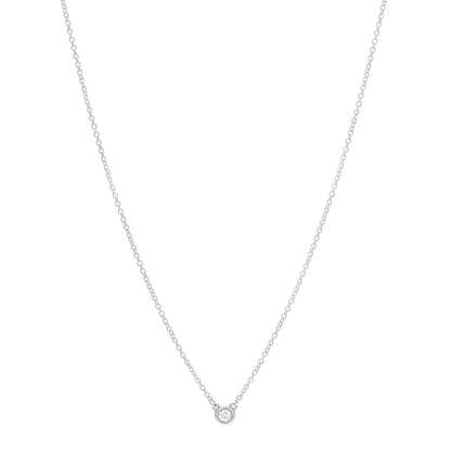 Tiffany Sterling Silver Diamond .05ct Elsa Peretti Diamonds by the Yard Pendant Necklace 1 of 8