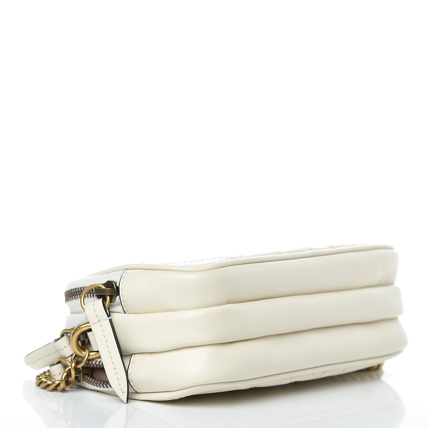 Gucci Calfskin Matelasse Mini GG Marmont Chain Crossbody Bag Mystic White 4 of 12