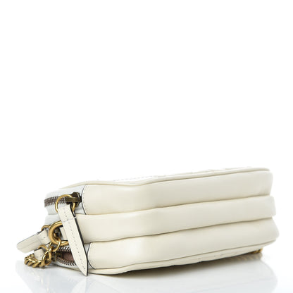 Gucci Calfskin Matelasse Mini GG Marmont Chain Crossbody Bag Mystic White 4 of 12