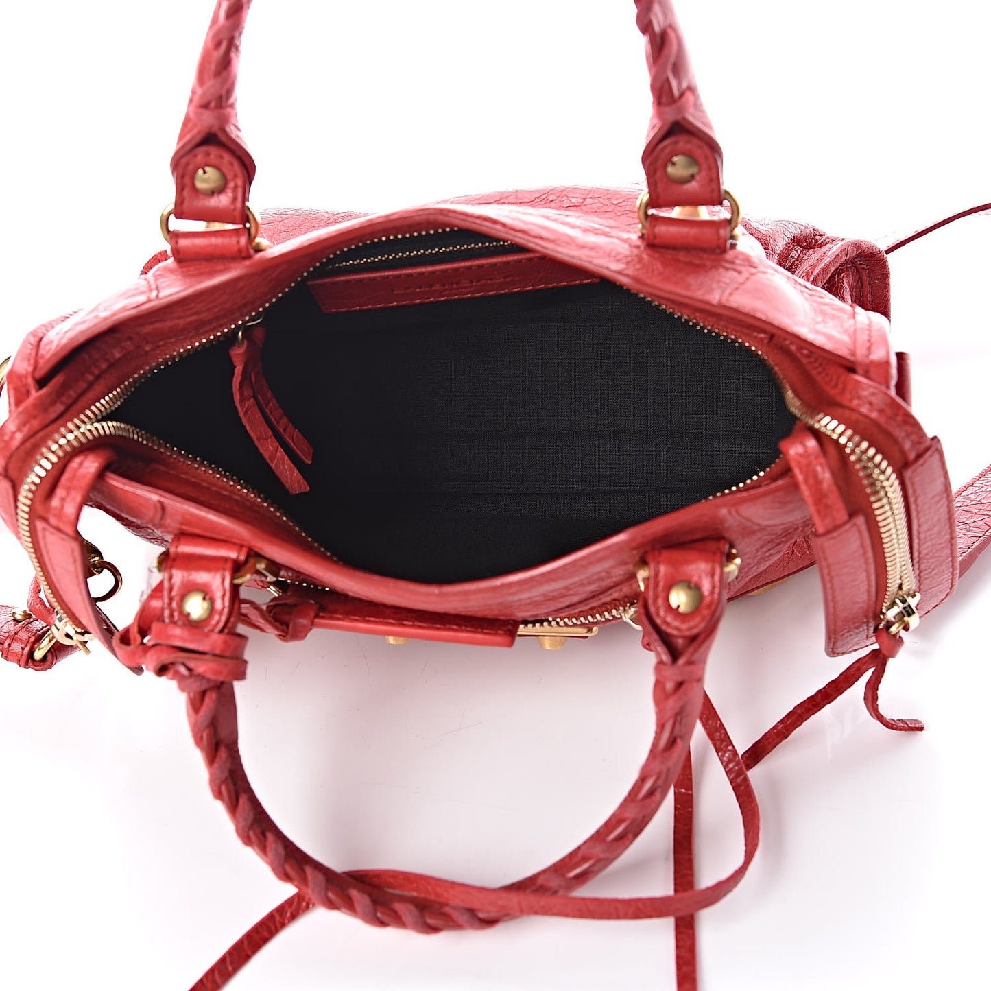 Agneau Gold Metallic Edge Hardware Mini City Rouge Rubis