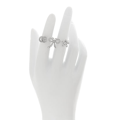 Gucci 18K White Gold Diamond Flora Bow Flower Ring M 2 of 5