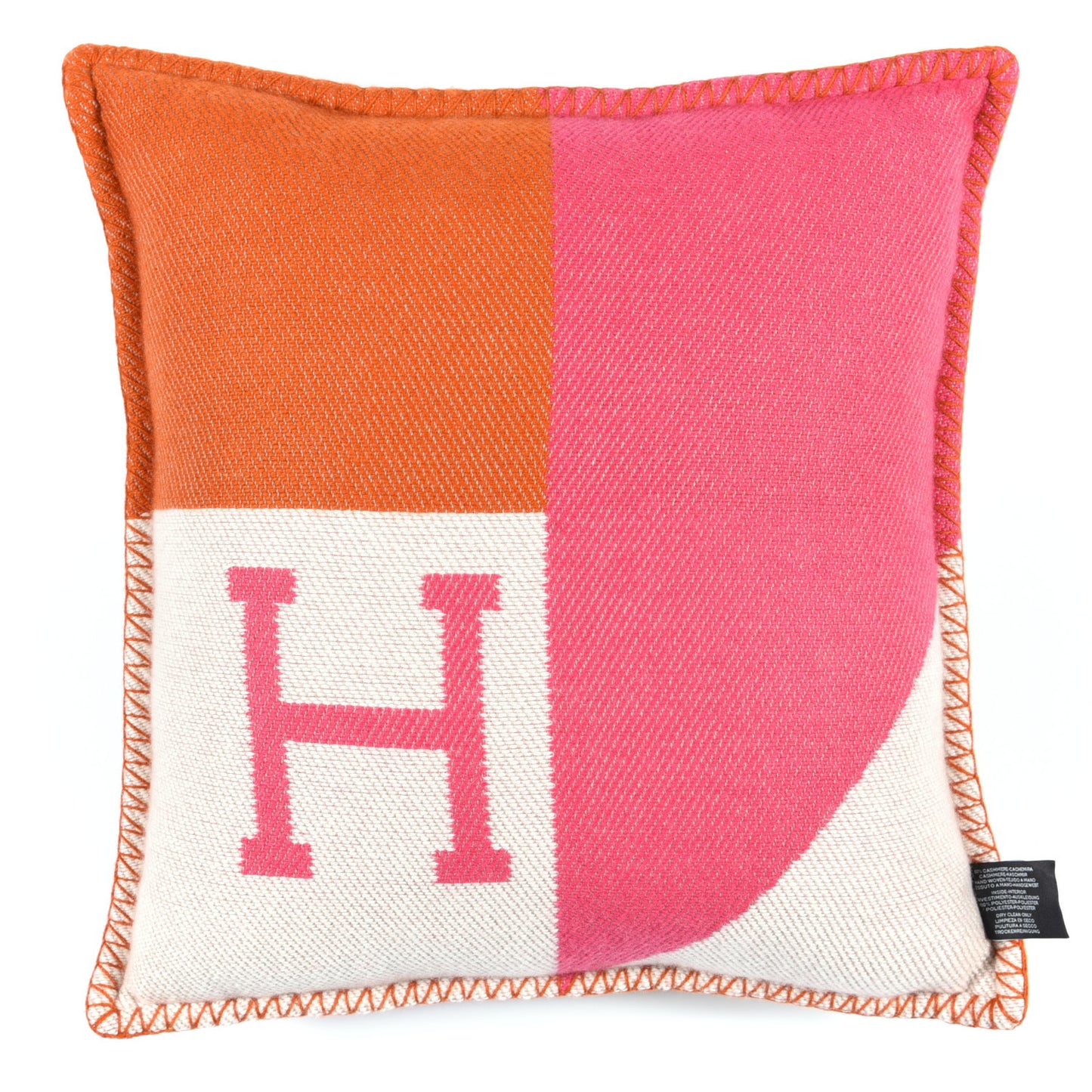 Cashmere H Drapeau Pillow Fuchsia Orange