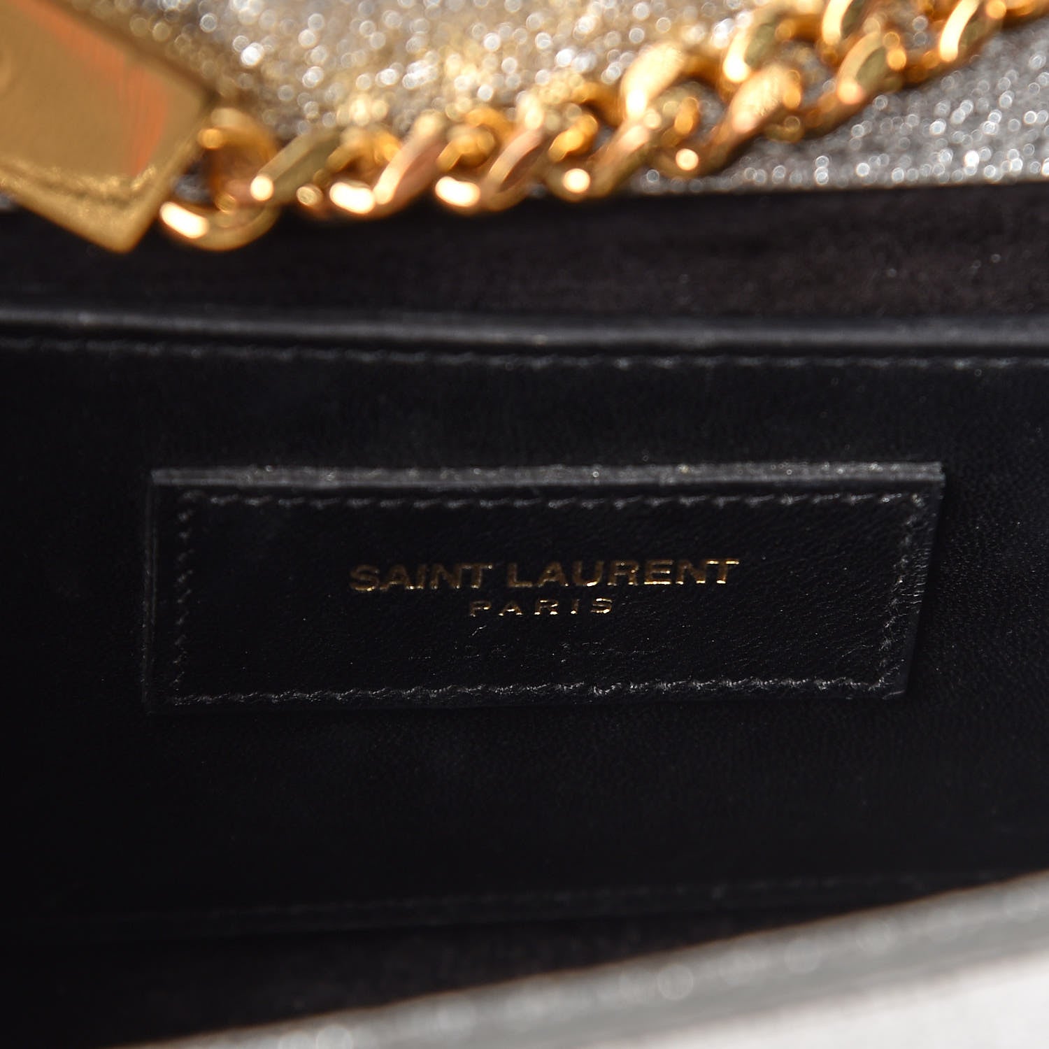 Saint Laurent Metallic Calfskin Small Classic Monogram Kate Satchel Pale Gold 8 of 18