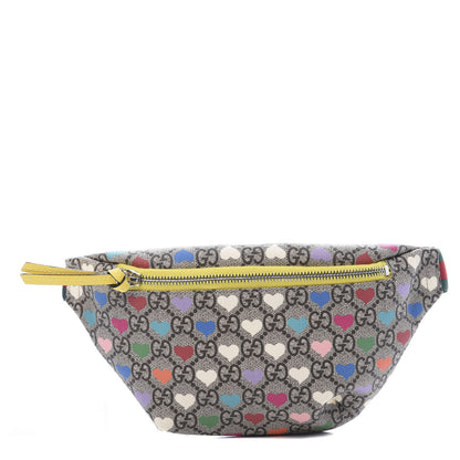 Gucci Soft GG Supreme Monogram Hearts Web Childrens Belt Bag Beige Ebony Multicolor Freesia 1 of 10