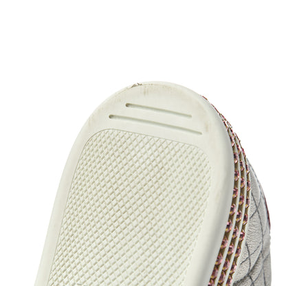 Gucci Laminated Nappa Crystal Web Bee Embroidered Trapuntata Womens Ace Platform Sneakers 36.5 Argento 10 of 21