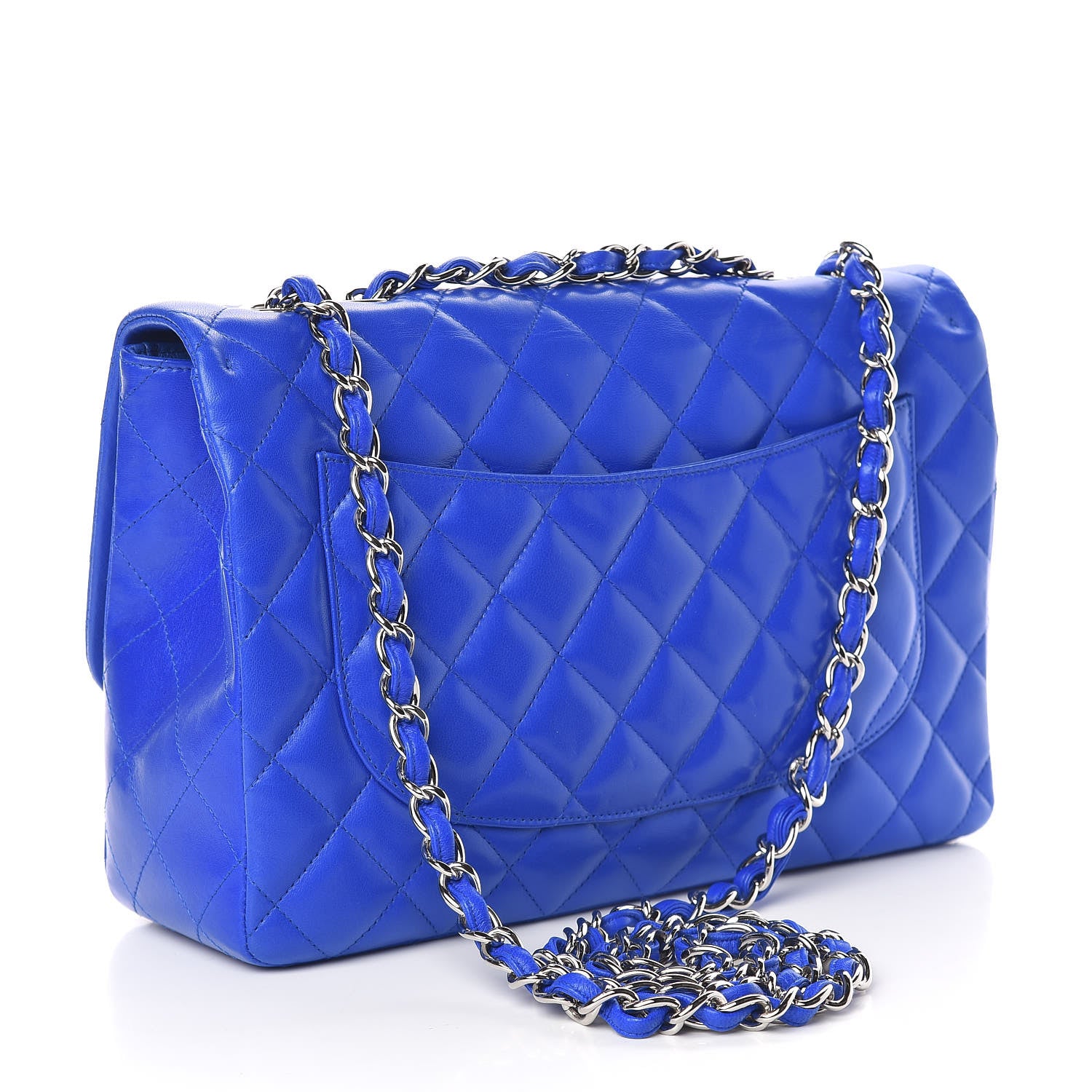 Chanel Lambskin Quilted Jumbo Single Flap Blue 3 of 15