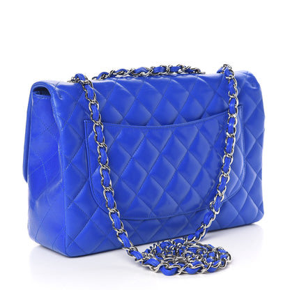 Chanel Lambskin Quilted Jumbo Single Flap Blue 3 of 15
