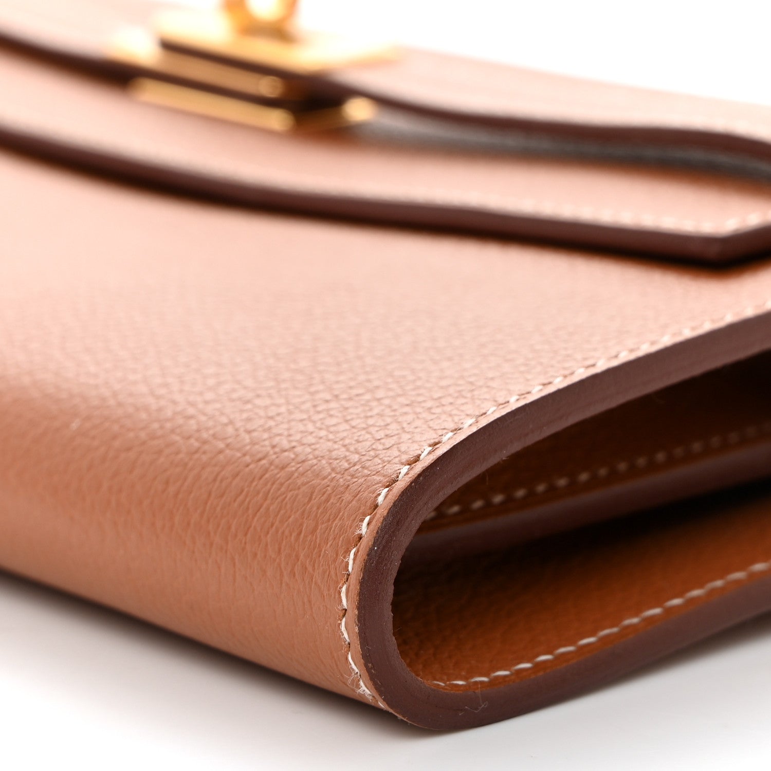 Hermes Evercolor Kelly Wallet To Go Gold 9 of 10