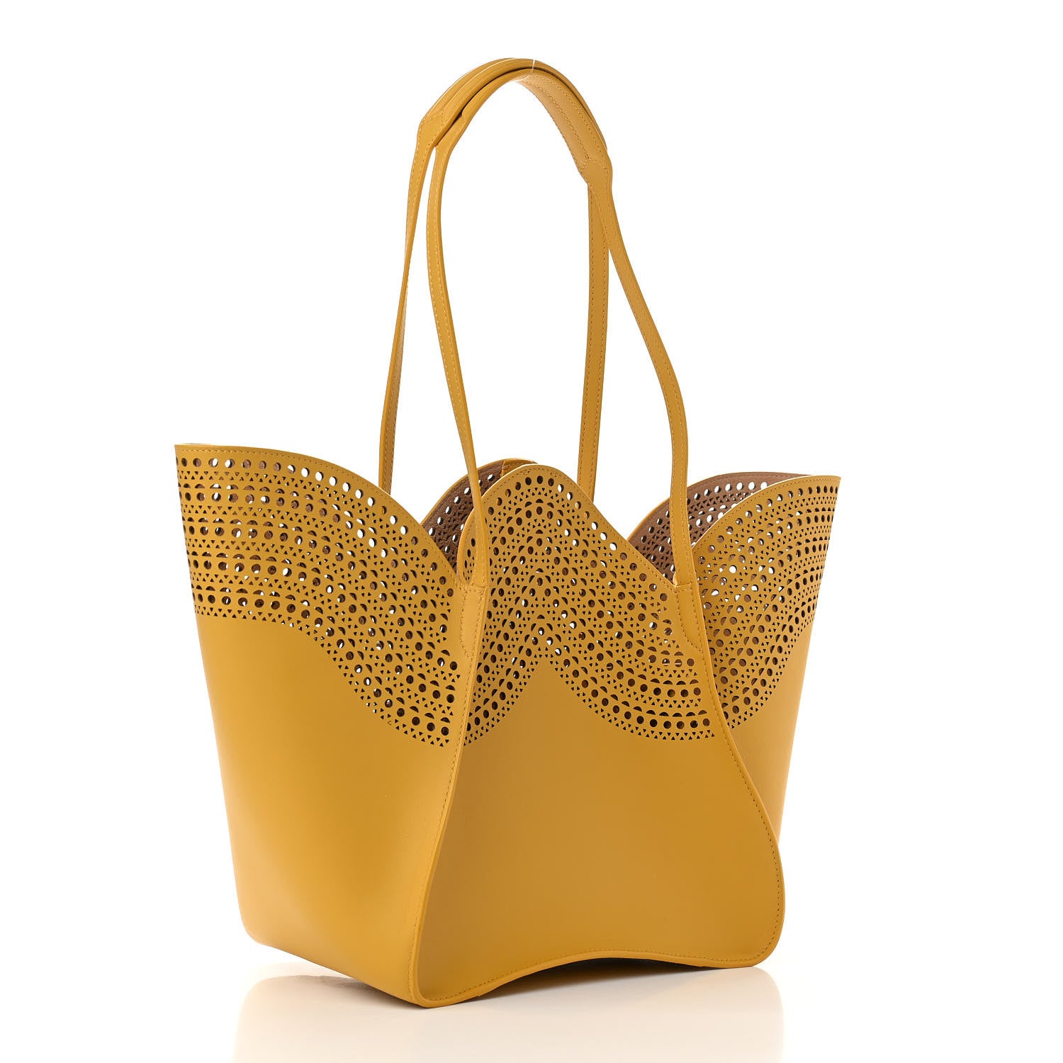 Alaia Calfskin Vienne Lili 22 Tote Jaune Safran 4 of 10