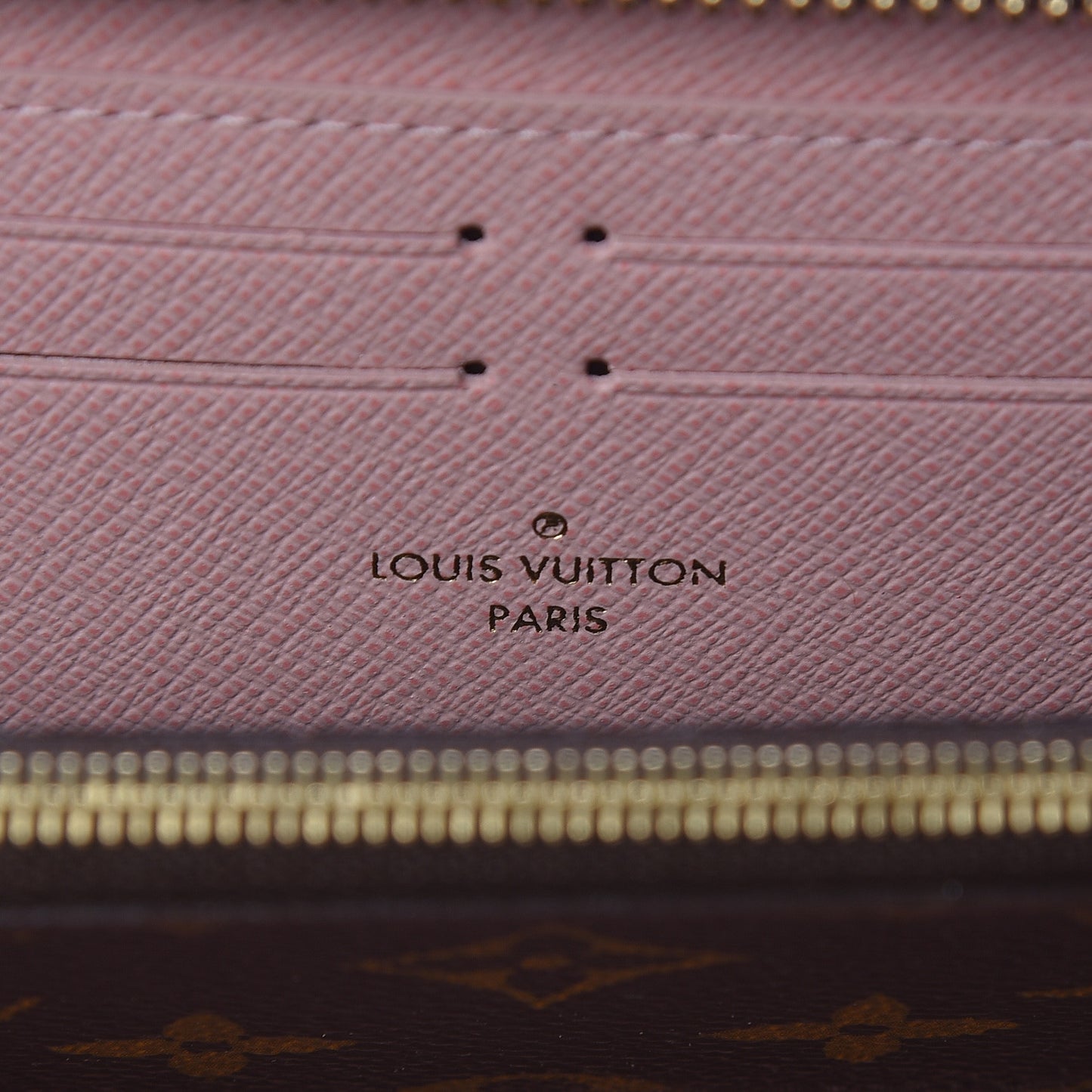 Monogram Clemence Wallet Rose Ballerine