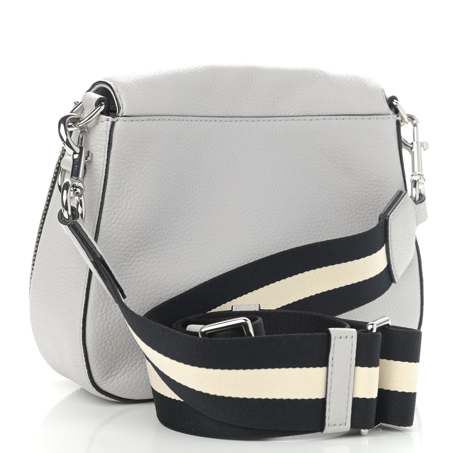 Pebbled Calfskin Recruit Nomad Crossbody Rock Gray