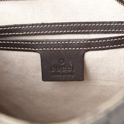 Gucci GG Supreme Monogram Selleria Calfskin Small Flat Side Zip Messenger Bag Beige Ebony Cocoa Dark Chocolate 6 of 10
