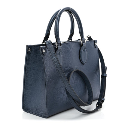 Louis Vuitton Metallic Empreinte Monogram Giant Onthego PM Navy Nacre 3 of 10