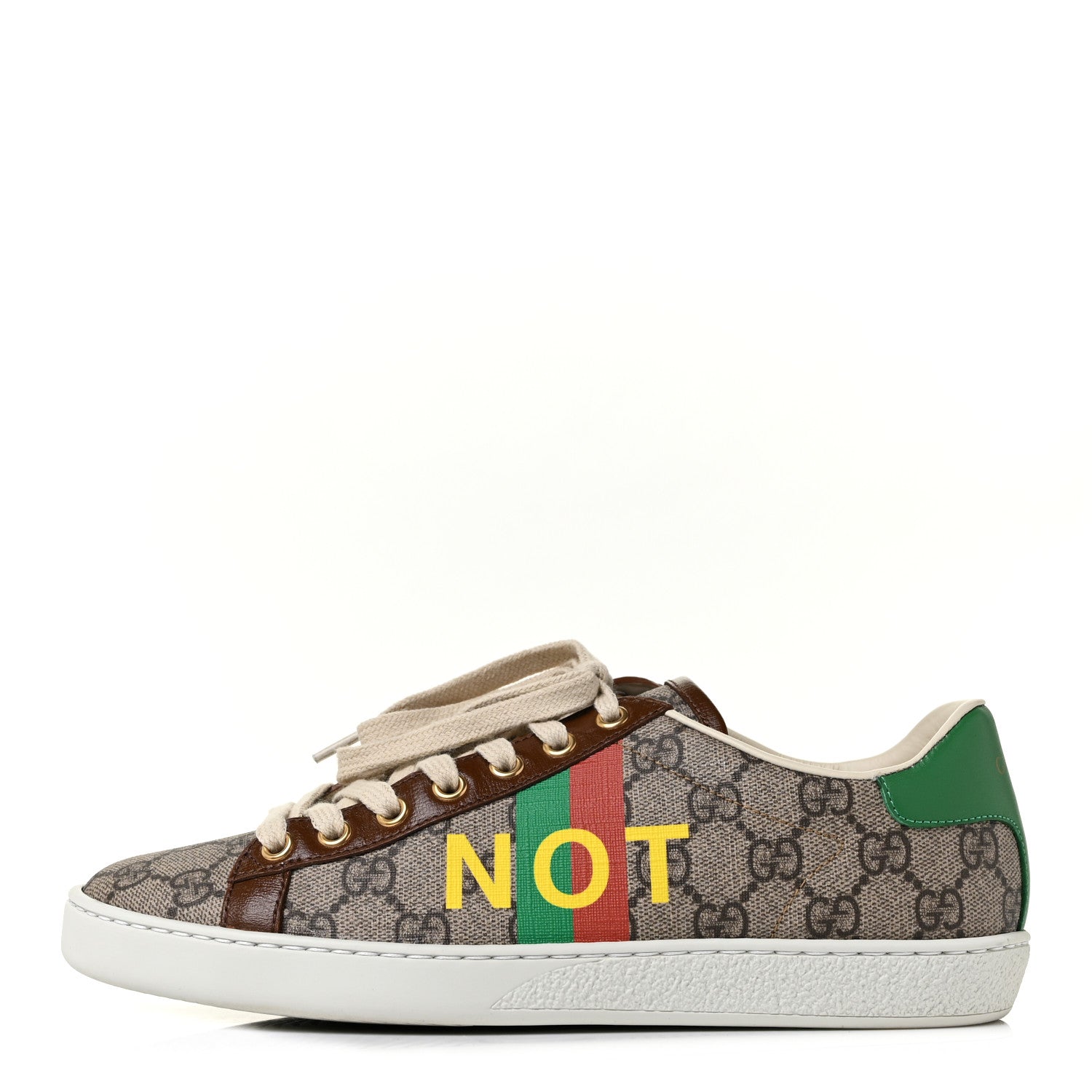 Gucci GG Supreme Monogram Fake/Not Womens Ace Sneakers 38 Beige New Shamarock Brown Sugar 1 of 10