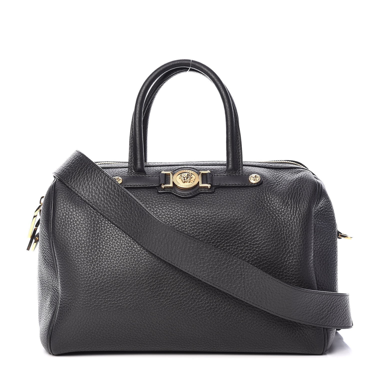 Versace Cervo Embossed Vitello Signature Duffle Bag Black 1 of 12