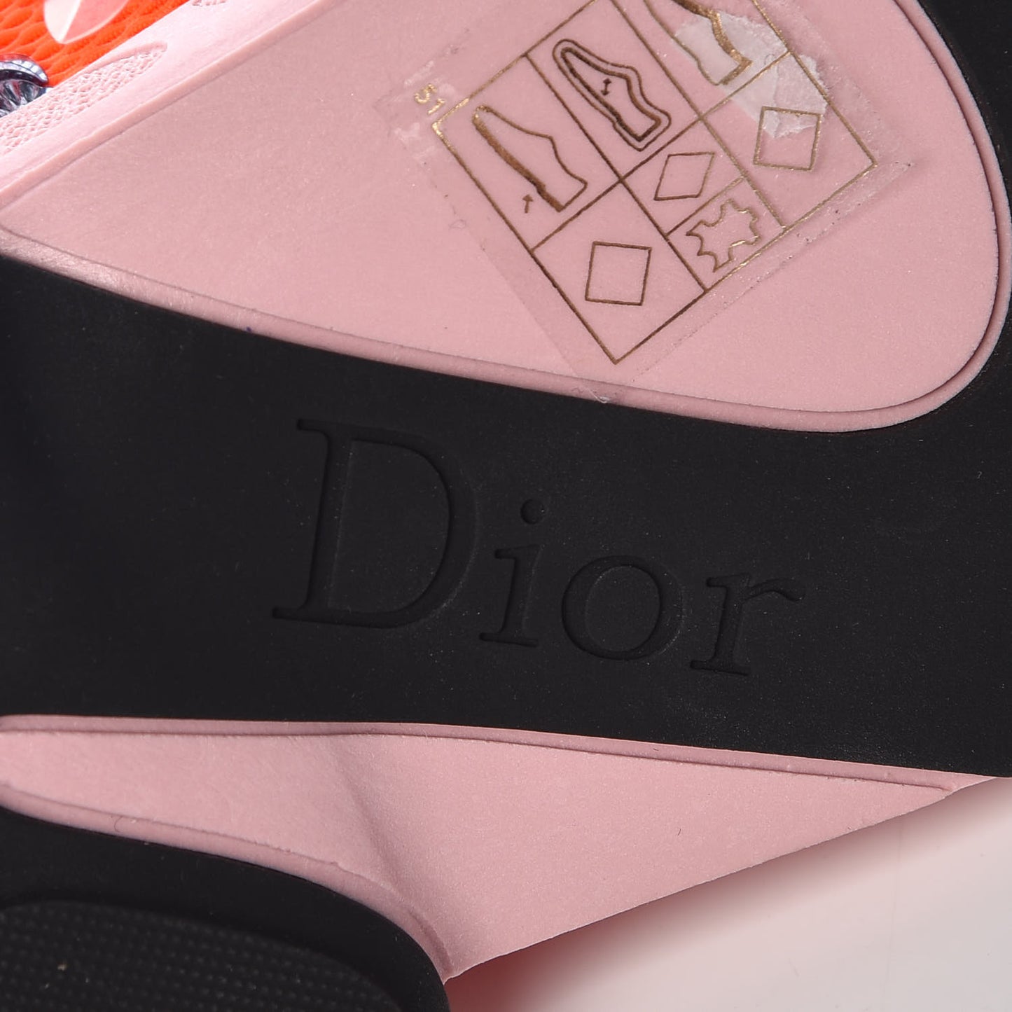 Technical Canvas Embellished Dior Fusion Sneakers 37 Orange Fluo