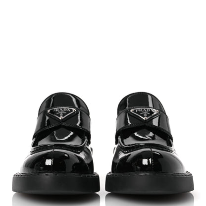Prada Vernice Triangle 50mm Loafers 41 Black 3 of 10