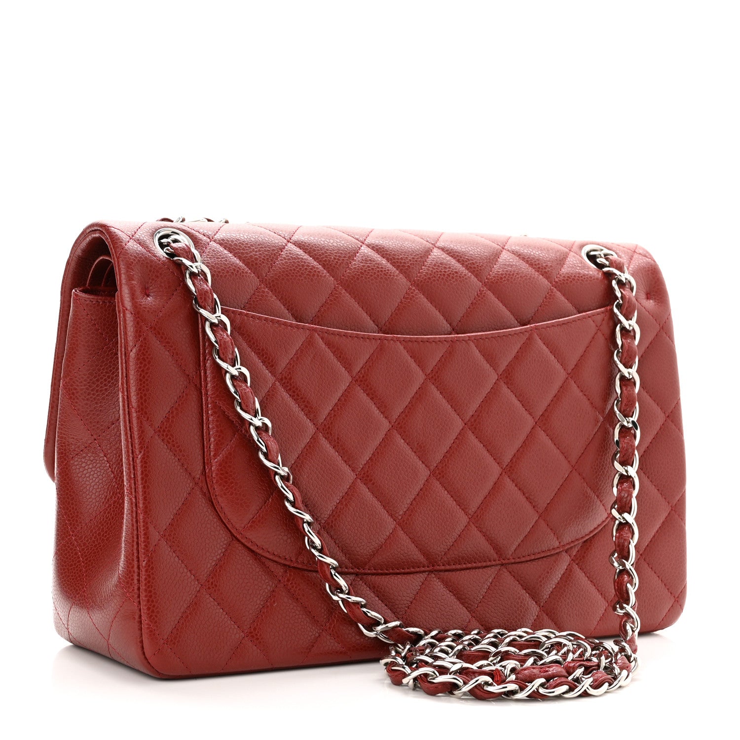 Chanel Caviar Quilted Jumbo Double Flap Dark Red 3 of 11