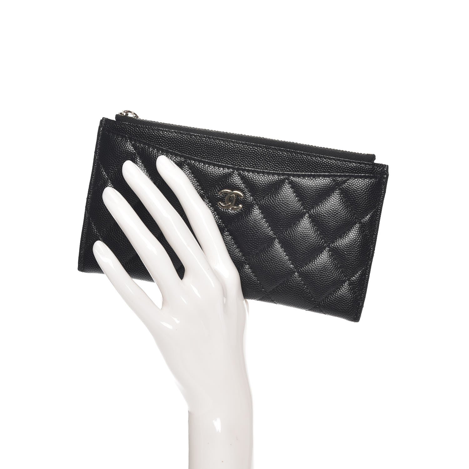 Chanel Caviar Quilted Classic Zip Pouch Black 2 of 8