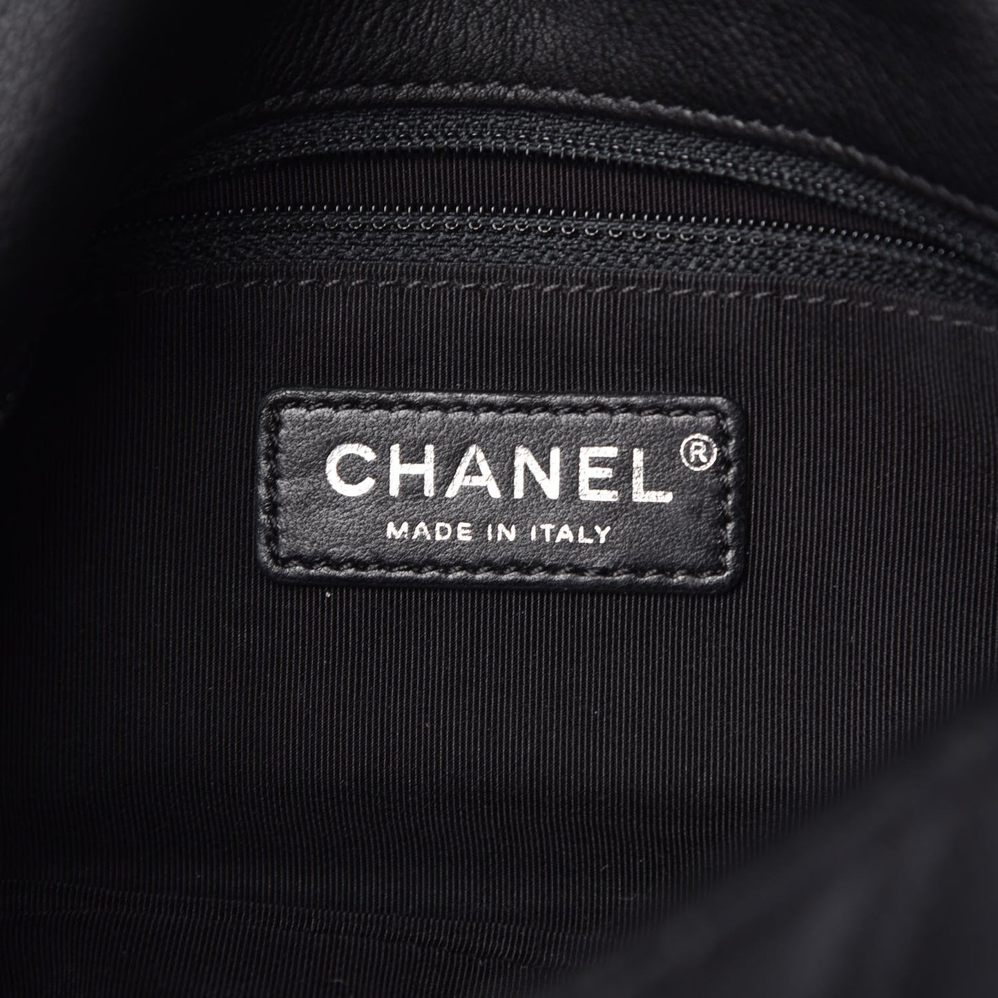 Calfskin Studded Chevron Quilted Wars Flap Black