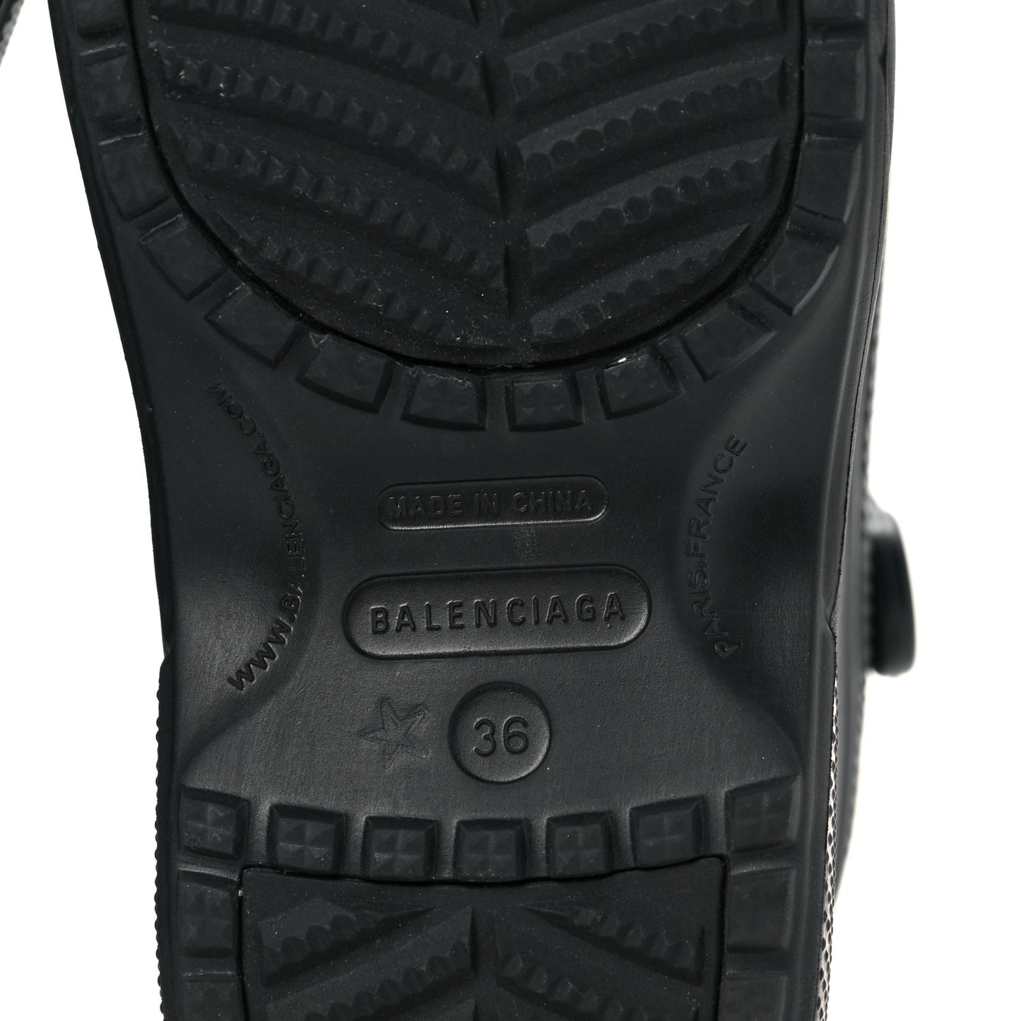 X CROCS Rubber Textured Spiked Womens Platform Sandals 36 Black