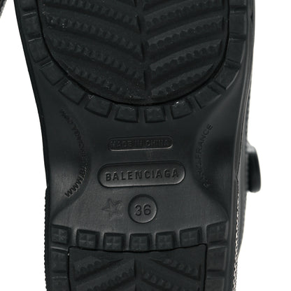 Balenciaga X CROCS Rubber Textured Spiked Womens Platform Sandals 36 Black 6 of 7