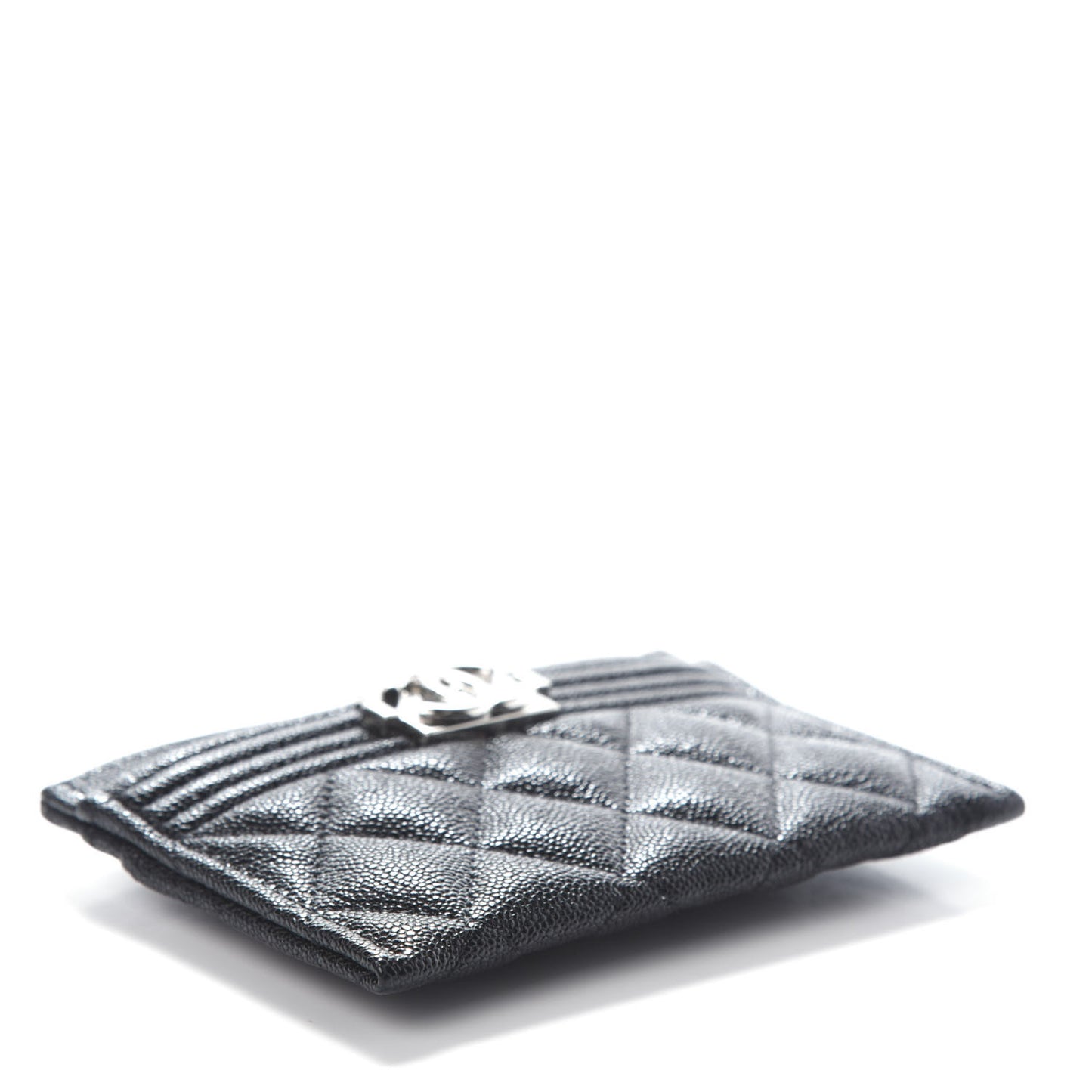 Caviar Quilted Boy Card Holder Black